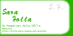 sara holla business card